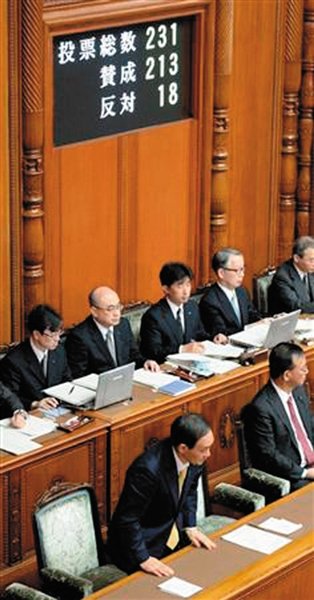 27日，日本國會(huì)參議院公布新建“國家安全保障會(huì)議”法案投票結(jié)果。
