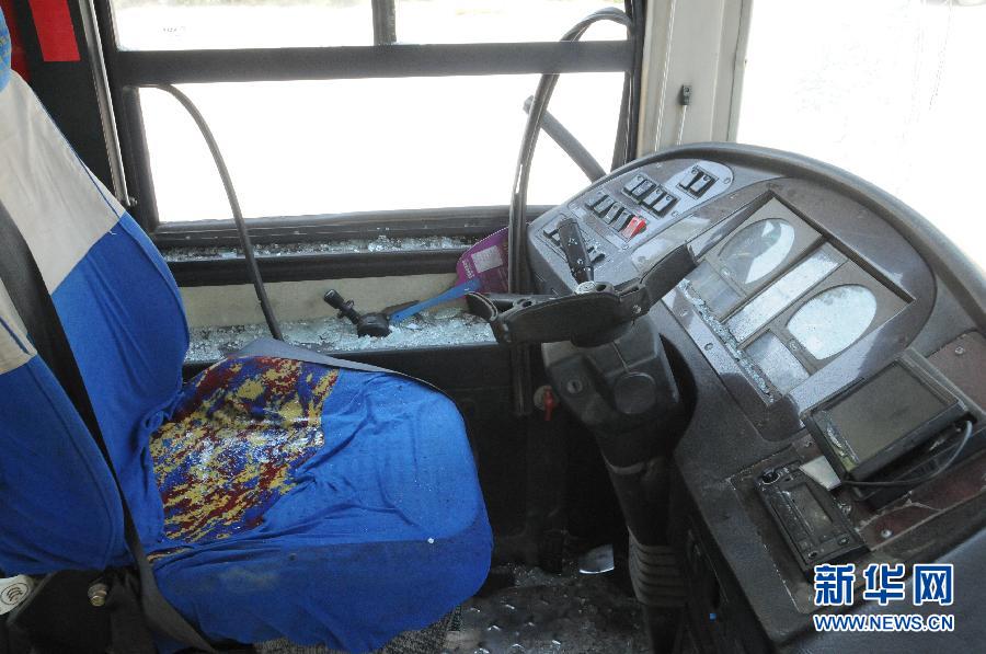 　事發(fā)公交車(chē)駕駛室（8月20日攝）。