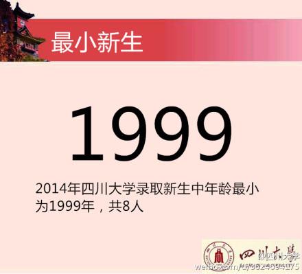 2014川大新生花邊數(shù)據(jù)。 圖據(jù)四川大學(xué)官方微博