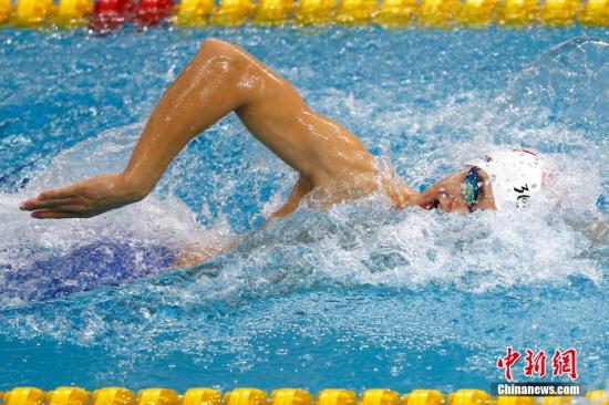 資料圖：9月21日上午，仁川亞運會游泳比賽在文鶴樸泰桓游泳館拉開大幕。