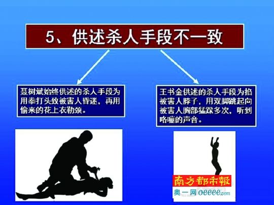 聽證會(huì)上原辦案單位公布的兩案比較P P T（摘選）。