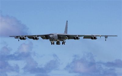 美軍B-52戰(zhàn)略轟炸機(jī)。其為韓三大核保護(hù)傘之一。