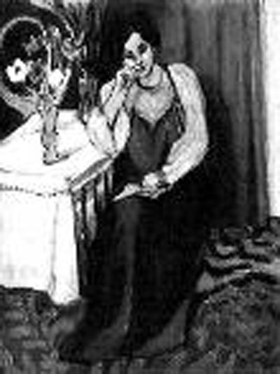 馬蒂斯的《穿著黃、白服裝閱讀的女孩》