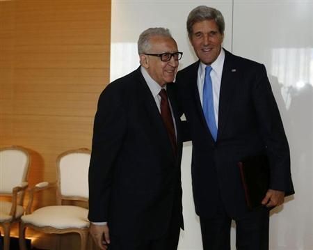 聯(lián)合國(guó)-阿盟敘利亞問(wèn)題特使卜拉西米12日與克里進(jìn)行會(huì)談。