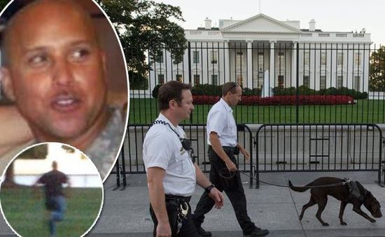 右上圖為岡薩雷斯，右下圖為他跑向白宮。