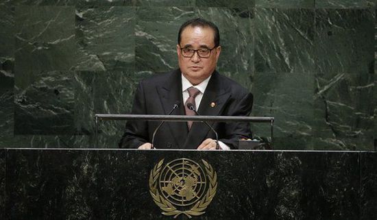 9月27日，朝鮮外相李洙墉在聯(lián)大發(fā)表講話(huà)。