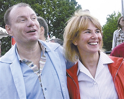 俄羅斯首富弗拉基米爾·波塔寧和前妻納塔利婭。資料圖片