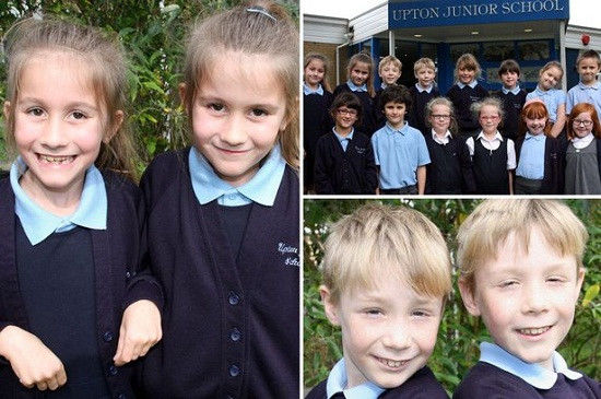 英國(guó)又有7對(duì)雙胞胎進(jìn)入了同一所小學(xué)，讓人看花了眼。