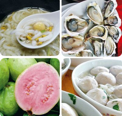 滿街可見新鮮的海鮮、瓜果和手打牛肉丸