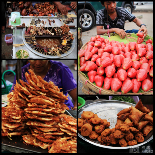 緬甸，繽紛的街邊平民小吃