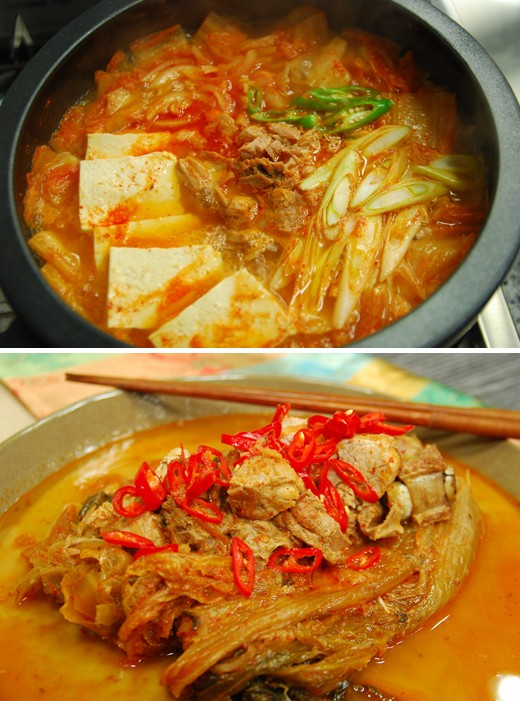 　　上圖為金槍魚泡菜湯,下圖為泡菜雜燴湯。