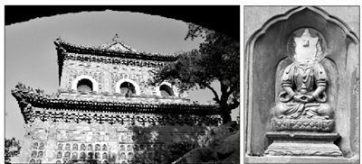 智慧海外景(左圖)和受損佛像。圖/CFP