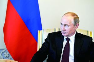 普京時隔10天來首次公開露面，3月16日，他在圣彼得堡會見吉爾吉斯斯坦總統(tǒng)阿坦巴耶夫。