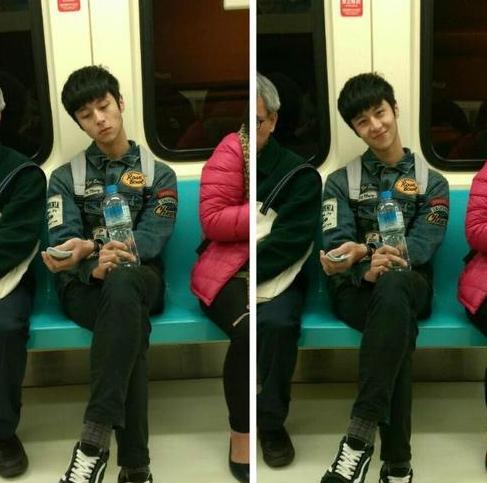 地鐵萌笑男生走紅 系臺灣某高校校草 地鐵萌笑男生走紅 系臺灣某高校校草