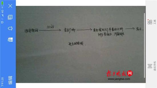 警方根據(jù)這兩張手繪地圖，動用300余人次警力終于將林芳找到。（圖由淮安警方提供）