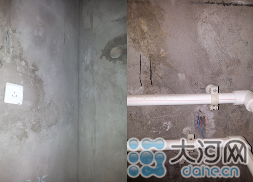 空調專用線路，用電負荷較大 圖為衛(wèi)生間電線走線