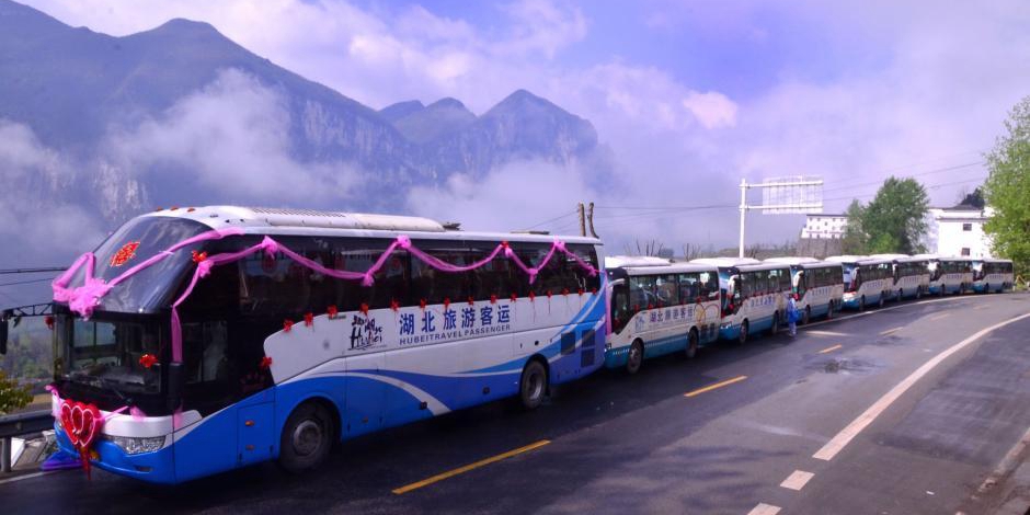 湖北恩施小伙8輛旅游大巴迎親引圍觀 湖北恩施小伙8輛旅游大巴迎親引圍觀