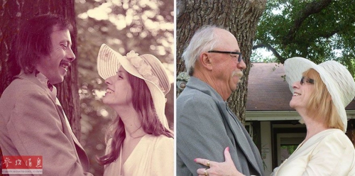 美國(guó)老夫婦重現(xiàn)婚照原景 美國(guó)老夫婦重現(xiàn)婚照原景