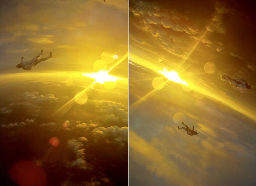 三名男子從四千米高空跳傘 挑戰(zhàn)極限 三名男子從四千米高空跳傘 挑戰(zhàn)極限