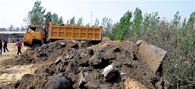 垃圾將生態(tài)涵養(yǎng)林給埋住了。