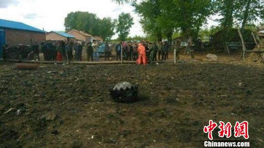 三不明飛行物墜入中國黑龍江境內現(xiàn)場已封鎖（圖）