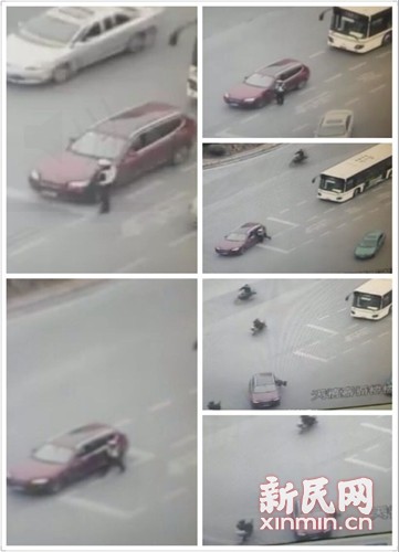 滬一寶馬撞倒交警拖行近10米 滬一寶馬撞倒交警拖行近10米