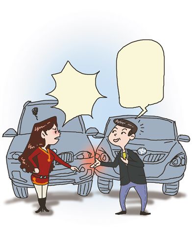 男司機追看美女司機致兩車擦掛 欲互留電話私了 男司機追看美女司機致兩車擦掛 欲互留電話私了