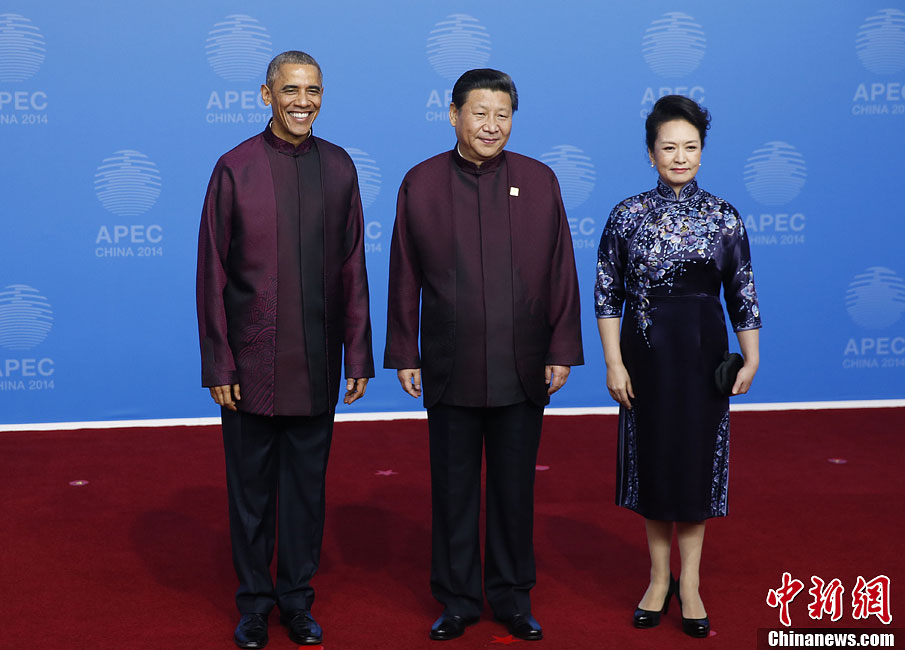 圖為習近平夫婦歡迎美國總統(tǒng)奧巴馬。中新社發(fā) 杜洋 攝