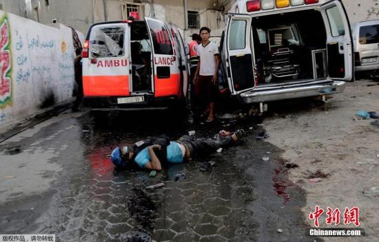 資料圖：加沙，以色列戰(zhàn)機轟炸一處市場，造成至少17名巴勒斯坦人死亡，200多人受傷。