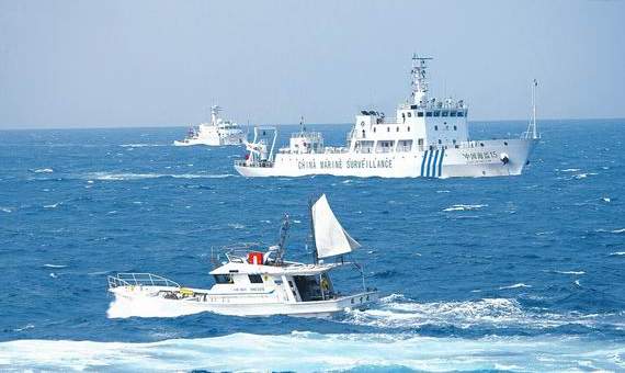 資料圖：中日對峙釣魚島海域清晰大圖。
