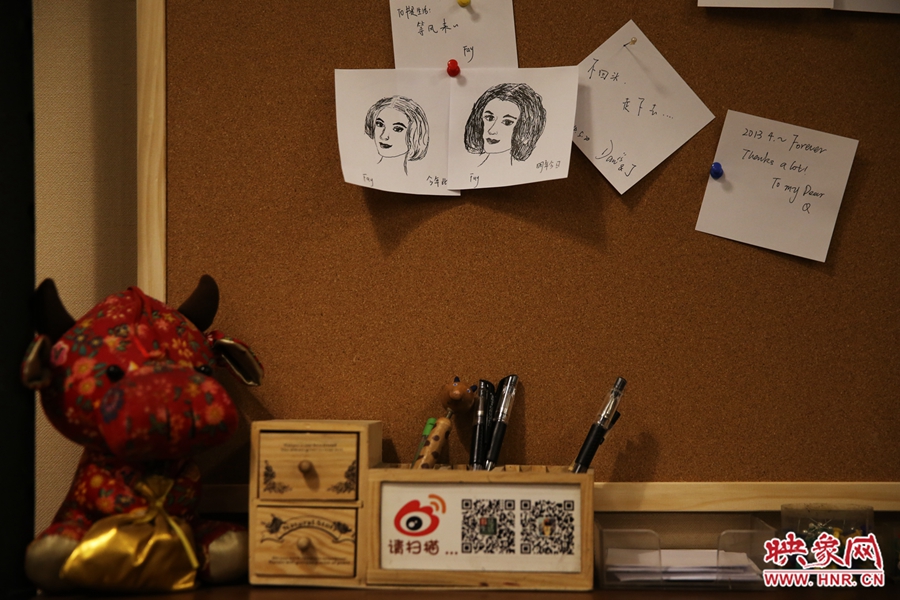 書店內(nèi)留言板一角。